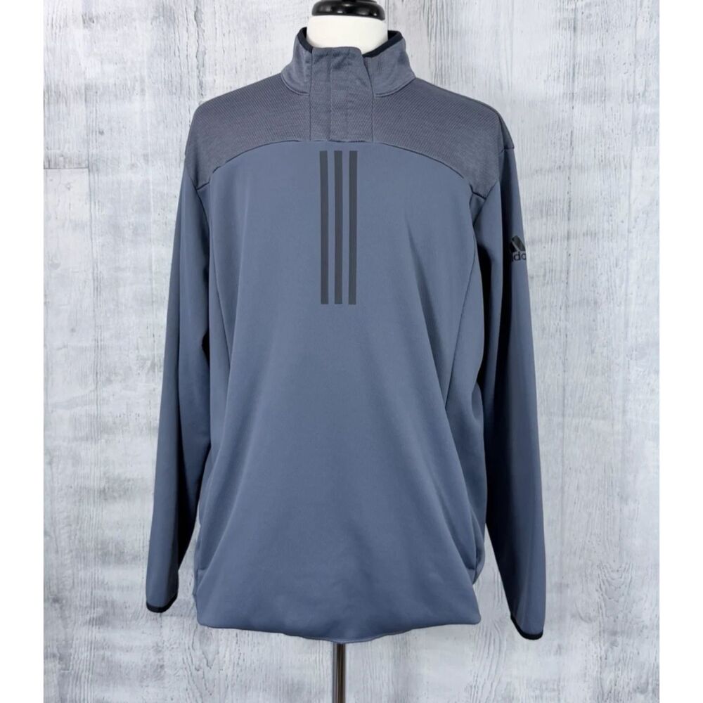 Adidas Response Men's 2XL Jacket Clima Warm Performance 1/4 Zip Pullover Blue